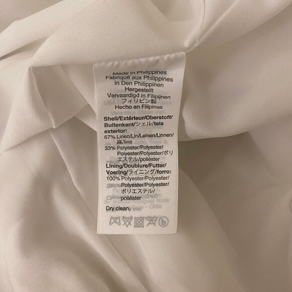 J. Crew Sailor Style White High Waisted Cropped Wide Leg Linen Blend Pants Sz. 6 - Picture 9 of 9